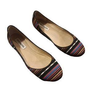 Steve Madden Kovert Festive Multicolor Striped Ballet Flats 8.5